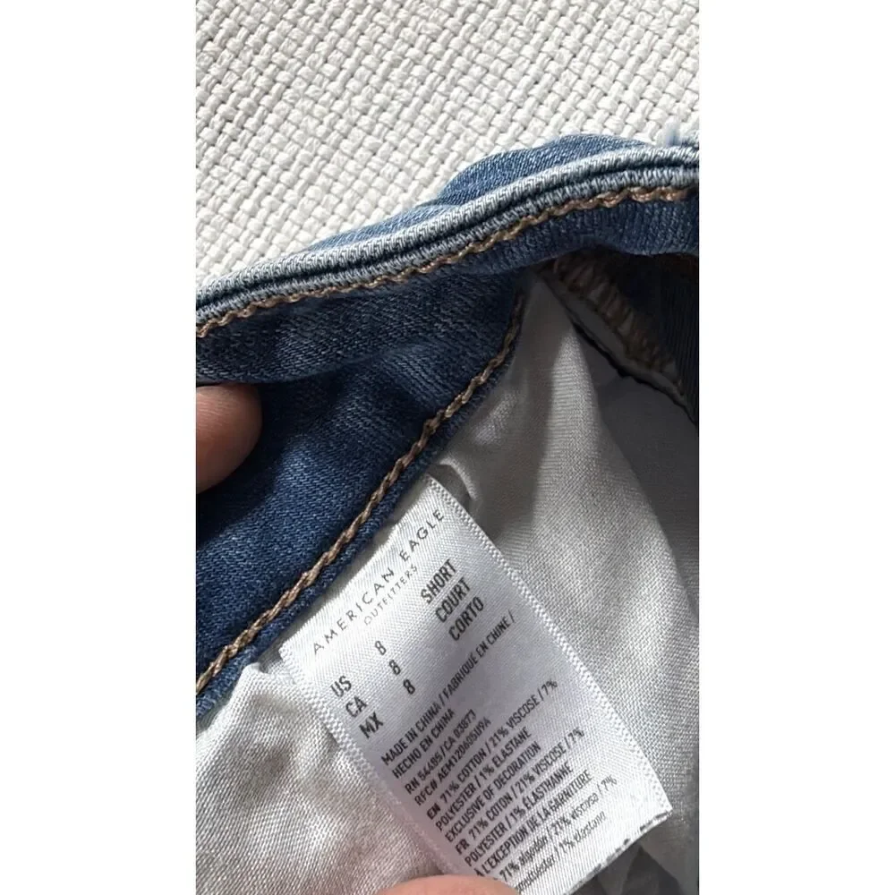 American Eagle Next Level Stretch Ripped Skinny Jeans 8 SHORT